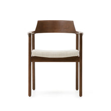 Load image into Gallery viewer, Alocs chair removable cover in beige chenille solid oak wood walnut finish FSC Mix Credit - image 8