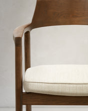 Load image into Gallery viewer, Alocs chair removable cover in beige chenille solid oak wood walnut finish FSC Mix Credit - image 13