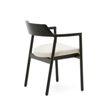 Load image into Gallery viewer, Alocs chair removable cover in beige chenille solid oak wood black finish FSC Mix Credit - image 5
