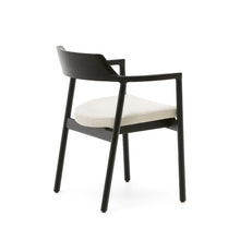 Load image into Gallery viewer, Alocs chair removable cover in beige chenille solid oak wood black finish FSC Mix Credit - image 6