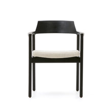 Load image into Gallery viewer, Alocs chair removable cover in beige chenille solid oak wood black finish FSC Mix Credit - image 7