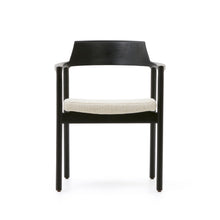 Load image into Gallery viewer, Alocs chair removable cover in beige chenille solid oak wood black finish FSC Mix Credit - image 8