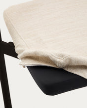 Load image into Gallery viewer, Alocs chair removable cover in beige chenille solid oak wood black finish FSC Mix Credit - image 14