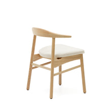 Load image into Gallery viewer, Timons chair removable cover in beige chenille solid oak wood natural finish FSC Mix Credit - image 5