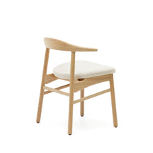 Load image into Gallery viewer, Timons chair removable cover in beige chenille solid oak wood natural finish FSC Mix Credit - image 6
