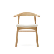 Load image into Gallery viewer, Timons chair removable cover in beige chenille solid oak wood natural finish FSC Mix Credit - image 7