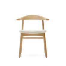 Load image into Gallery viewer, Timons chair removable cover in beige chenille solid oak wood natural finish FSC Mix Credit - image 8