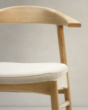 Load image into Gallery viewer, Timons chair removable cover in beige chenille solid oak wood natural finish FSC Mix Credit - image 13