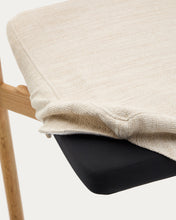 Load image into Gallery viewer, Timons chair removable cover in beige chenille solid oak wood natural finish FSC Mix Credit - image 15