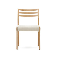 Load image into Gallery viewer, Cudia chair removable cover in beige chenille solid oak wood natural finish FSC Mix Credit - image 7