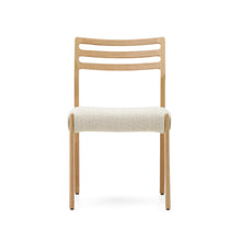 Load image into Gallery viewer, Cudia chair removable cover in beige chenille solid oak wood natural finish FSC Mix Credit - image 8