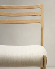 Load image into Gallery viewer, Cudia chair removable cover in beige chenille solid oak wood natural finish FSC Mix Credit - image 13