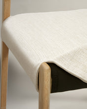 Load image into Gallery viewer, Cudia chair removable cover in beige chenille solid oak wood natural finish FSC Mix Credit - image 15