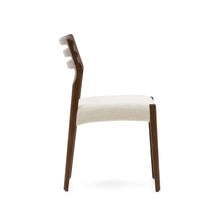 Load image into Gallery viewer, Cudia chair removable cover in beige chenille solid oak wood walnut finish FSC Mix Credit - image 3