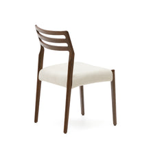 Load image into Gallery viewer, Cudia chair removable cover in beige chenille solid oak wood walnut finish FSC Mix Credit - image 5