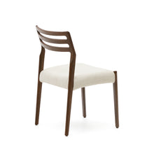 Load image into Gallery viewer, Cudia chair removable cover in beige chenille solid oak wood walnut finish FSC Mix Credit - image 6