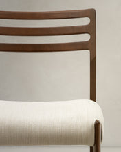 Load image into Gallery viewer, Cudia chair removable cover in beige chenille solid oak wood walnut finish FSC Mix Credit - image 13