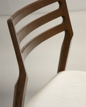 Load image into Gallery viewer, Cudia chair removable cover in beige chenille solid oak wood walnut finish FSC Mix Credit - image 14