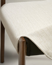 Load image into Gallery viewer, Cudia chair removable cover in beige chenille solid oak wood walnut finish FSC Mix Credit - image 15