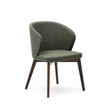 Load image into Gallery viewer, Darice chair in green chenille and solid beech wood in a walnut finish FSC 100%