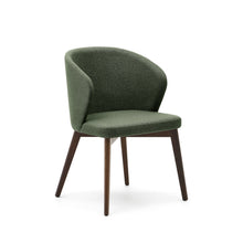 Load image into Gallery viewer, Darice chair in green chenille and solid beech wood in a walnut finish FSC 100% - image 2