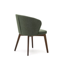 Load image into Gallery viewer, Darice chair in green chenille and solid beech wood in a walnut finish FSC 100% - image 5
