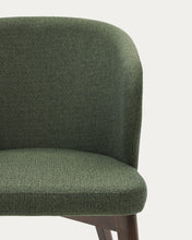 Load image into Gallery viewer, Darice chair in green chenille and solid beech wood in a walnut finish FSC 100% - image 9