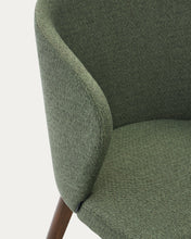 Load image into Gallery viewer, Darice chair in green chenille and solid beech wood in a walnut finish FSC 100% - image 10