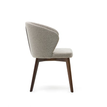 Load image into Gallery viewer, Darice chair in brown chenille and solid beech wood in a walnut finish FSC 100% - image 4