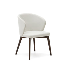 Load image into Gallery viewer, Darice chair in beige chenille and solid beech wood in a walnut finish FSC 100%