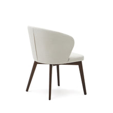 Load image into Gallery viewer, Darice chair in beige chenille and solid beech wood in a walnut finish FSC 100% - image 5