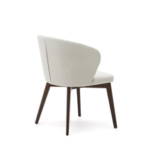 Load image into Gallery viewer, Darice chair in beige chenille and solid beech wood in a walnut finish FSC 100% - image 6
