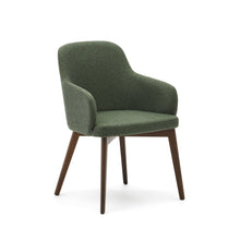 Load image into Gallery viewer, Nelida chair in green chenille and solid beech wood in a walnut finish FSC 100% - image 2