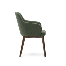 Load image into Gallery viewer, Nelida chair in green chenille and solid beech wood in a walnut finish FSC 100% - image 4