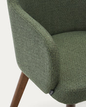 Load image into Gallery viewer, Nelida chair in green chenille and solid beech wood in a walnut finish FSC 100% - image 11
