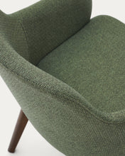Load image into Gallery viewer, Nelida chair in green chenille and solid beech wood in a walnut finish FSC 100% - image 12