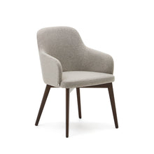 Load image into Gallery viewer, Nelida chair in brown chenille and solid beech wood in a walnut finish FSC 100%