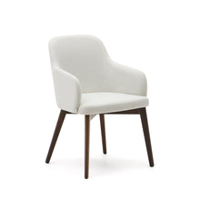 Load image into Gallery viewer, Nelida chair in beige chenille and solid beech wood in a walnut finish FSC 100% - image 2