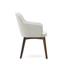 Load image into Gallery viewer, Nelida chair in beige chenille and solid beech wood in a walnut finish FSC 100% - image 3