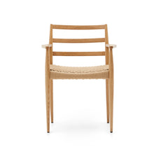 Load image into Gallery viewer, Analy chair with armrests in solid oak wood in a natural finish and rope cord seat FSC 100% - image 4
