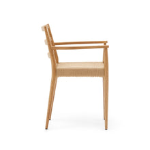 Load image into Gallery viewer, Analy chair with armrests in solid oak wood in a natural finish and rope cord seat FSC 100% - image 5