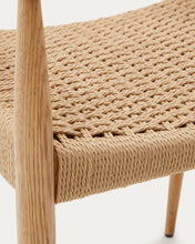 Load image into Gallery viewer, Analy chair with armrests in solid oak wood in a natural finish and rope cord seat FSC 100% - image 10