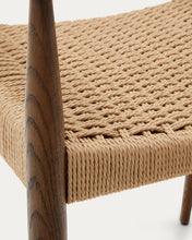 Load image into Gallery viewer, Analy chair with armrests in solid oak wood in a walnut finish and rope cord seat FSC 100% - image 11