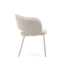 Load image into Gallery viewer, Maina chair in thick beige chenille and steel legs in a beige finish, FSC Mix Credit - image 3