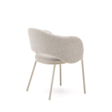 Load image into Gallery viewer, Maina chair in thick beige chenille and steel legs in a beige finish, FSC Mix Credit - image 5