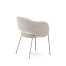 Load image into Gallery viewer, Maina chair in thick beige chenille and steel legs in a beige finish, FSC Mix Credit - image 6