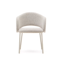 Load image into Gallery viewer, Maina chair in thick beige chenille and steel legs in a beige finish, FSC Mix Credit - image 8