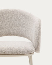 Load image into Gallery viewer, Maina chair in thick beige chenille and steel legs in a beige finish, FSC Mix Credit - image 11