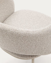 Load image into Gallery viewer, Maina chair in thick beige chenille and steel legs in a beige finish, FSC Mix Credit - image 13
