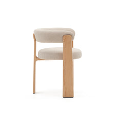 Load image into Gallery viewer, Granite 3-legged chair in beige chenille and solid ash wood in a natural tone finish FSC 100% - image 2